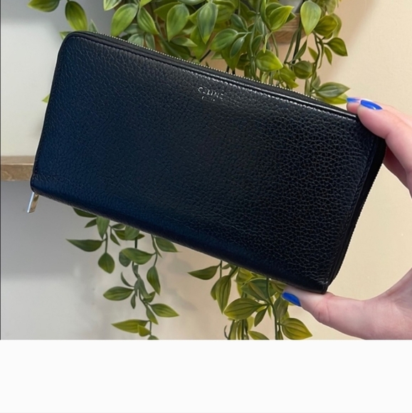 Celine Black Textured Leather Clutch - Picture 1 of 2